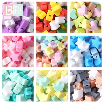 

50 Pcs Baby Silicone Star Heart Beads Teether Food Grade Silicone Beads Pacifier Chain Accessories Baby Products Nurse Gift Toys