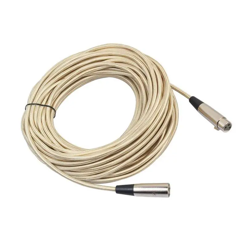 

Durable Golden 3pin XLR Male to Female Cable Knit Stereo Audio Extension Cord for Electric Guitar Speaker Amplifier