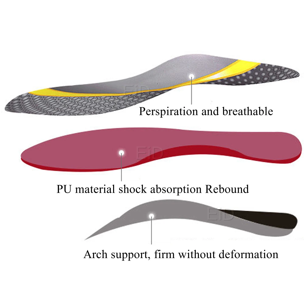 EiD Orthotic Arch Support Insoles Gel Pad Flat Feet Orthopedic Insoles for feet Women Men Plantar Fasciitis Feet Pain foot care