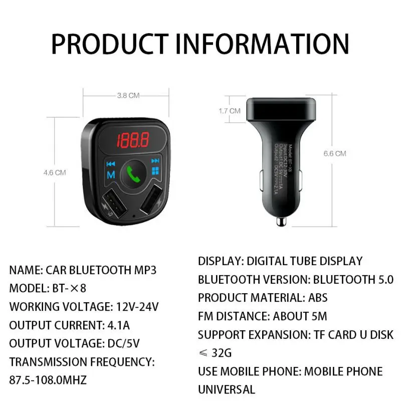 Balight USB зарядное устройство автомобильный комплект громкой связи беспроводной Bluetooth fm-передатчик ЖК MP3-плеер автомобильные аксессуары аудиокабель