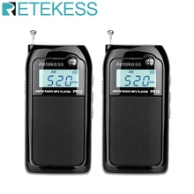 2 шт. RETEKESS PR12 AM FM мини портативное радио портативное карманное радио приемник с MP3-плеером Поддержка Micro USB карты для прогулок