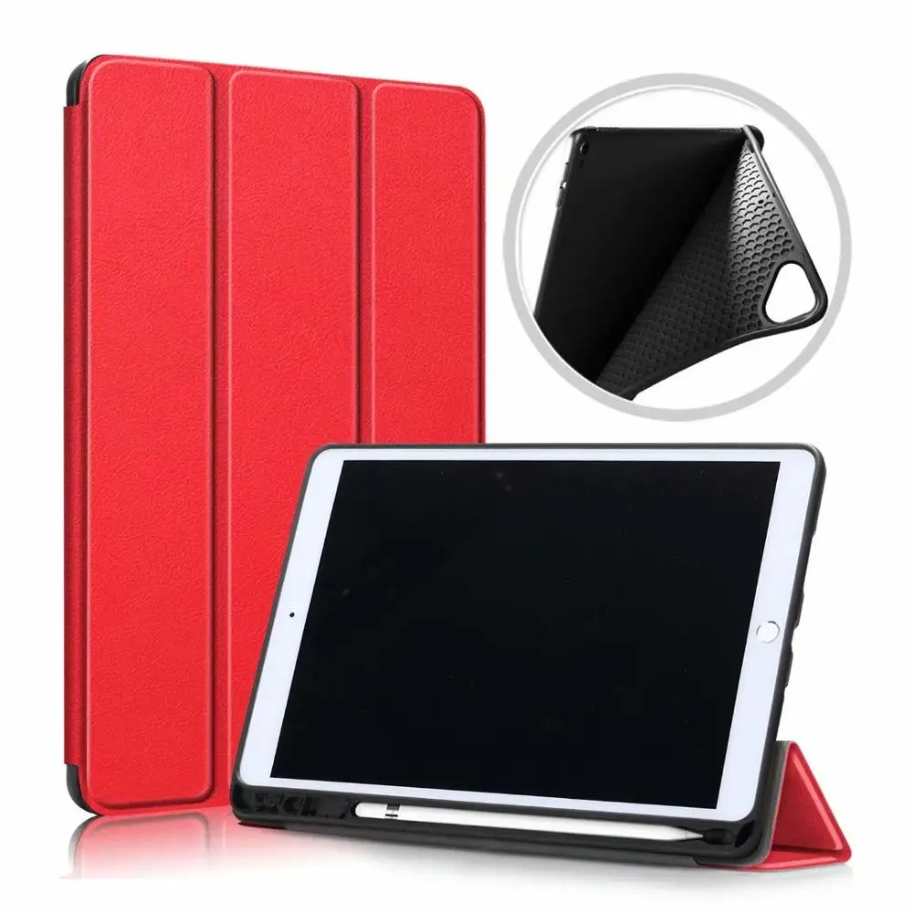 Ультра тонкий чехол для iPad 10,2 чехол A2200 A2198 A2233 из искусственной кожи узкие брюки держатель Стенд откидная крышка для iPad 7 10,2 чехол - Цвет: Red