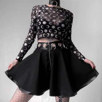 Gothic Ring Zipper High Waist Skirt 3