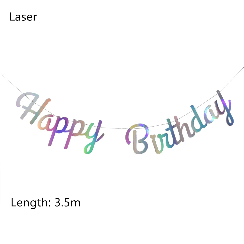 Laser Birthday Много тем с днем рождения баннер счастливый душ украшения Вечеринка день рождения Бантинг Стенд Фото флаги день рождения Детская гирлянда - Color: Laser Birthday