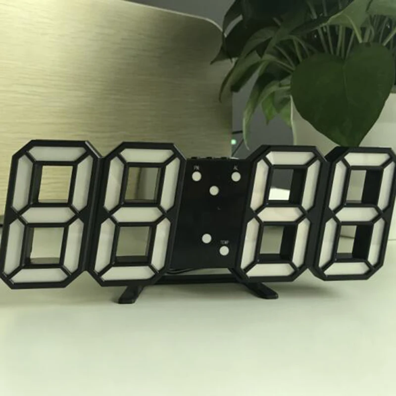 3D светодиодный цифровые настенные часы 24/12 часов Дисплей 3 Яркость уровней затемнения Ночная Повтор Функция для дома Кухня офисные туфли
