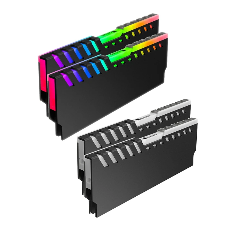 

Jonsbo NC-2 4Pcs Memory RAM Heatsink Cooler Support Desktop Motherboard Aura Control Color RGB Aluminum Alloy Cooler Shell, 2Pcs