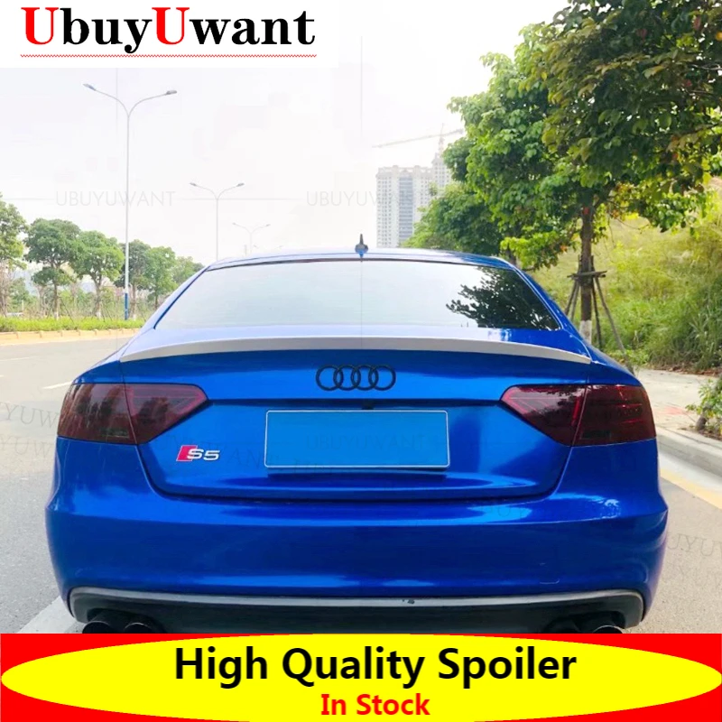 &quotFor Audi A5 S5 RS5 4-Doors Car ABS Plastic Unpainted Primer Rear Trunk Boot Wing Lip Spoiler 2008 2009 2010 2011 2012-2016 |