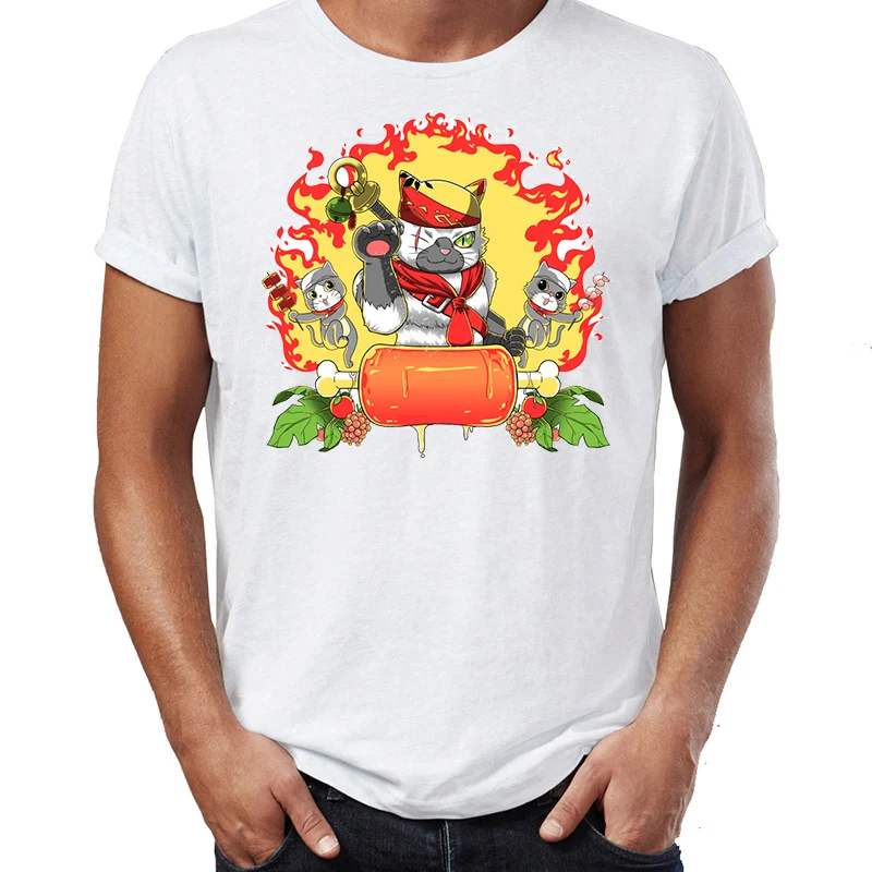 

Men's T Shirt Meowscular Chef Awesome Artwork Drawing Printed Tee
