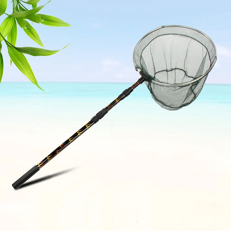 Fishing Net Retractable Telescopic Landing Net Aluminum Alloy Pole Foldable Brail FOU99