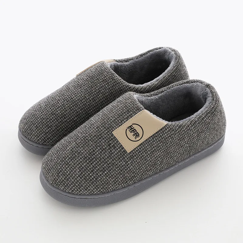 dark gray Winter Warm Shoes Woman Men Indoor Slippers Soft Plush Lovers Home Floor Slipper Anti-slip Ladies Bedroom Slides SH08212 - Цвет: dark gray