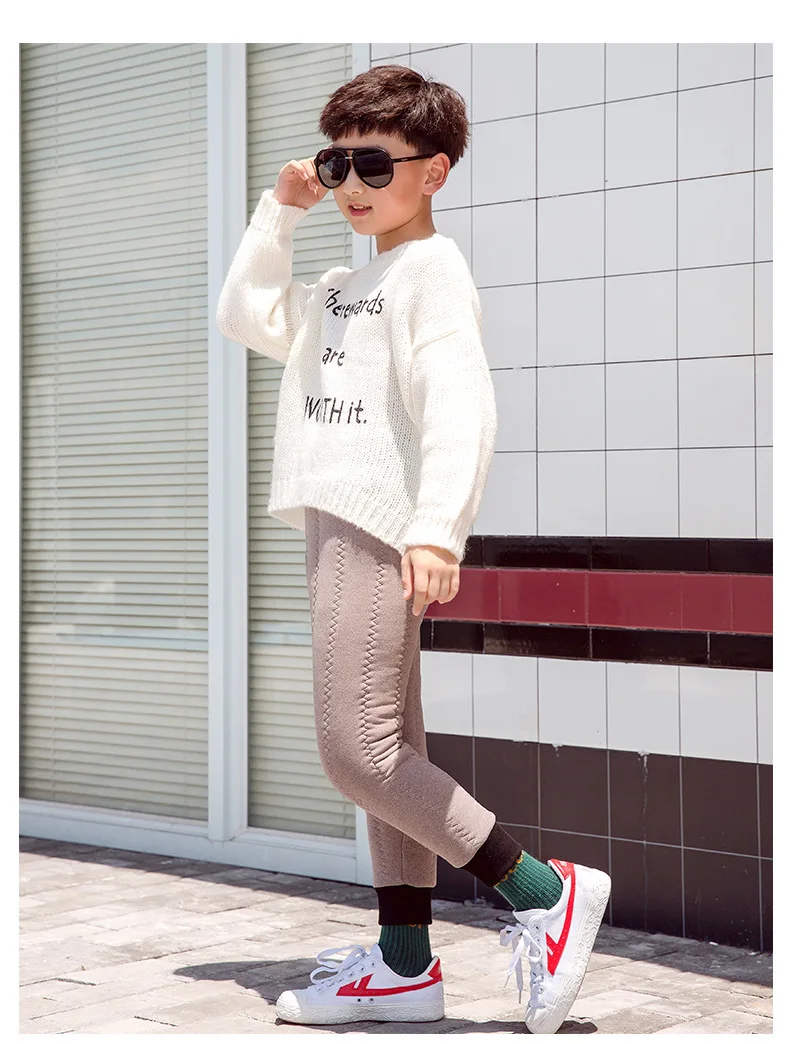 30℃ Baby Boy Girl Pants New Winter Sports Trousers Kids Thicken Warm Casual Cashmere Thicken Warm Trousers For Baby Boy Pants