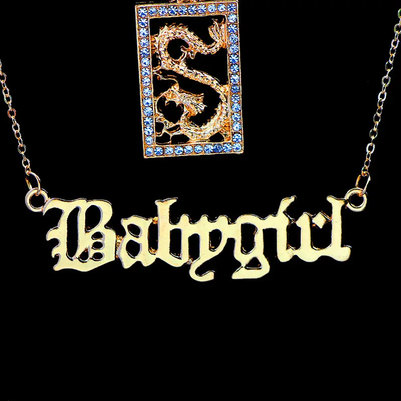 Женское колье чокер JJFOUCS золотистого/серебристого цвета с надписью новый