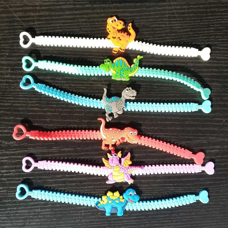 

6PCS/lot Cartoon Dinosaur Bracelets Birthday Party Supplies Dinosaur Party Set Boys Party Favors Kids Wristband Child Gifts