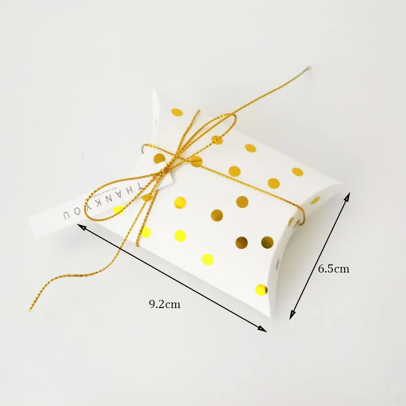 Description Picture 4 of item10pcs Gold Silver Bronzing Pattern Pillow Box Mini Candy Box Wedding Dragee Pillow Box Packaging For Event & Party