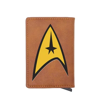 

High Quality Starfleet Design Printing RFID Blocking Men's Credit Card Holder Leather Bank Card Wallet Case Protection Purse