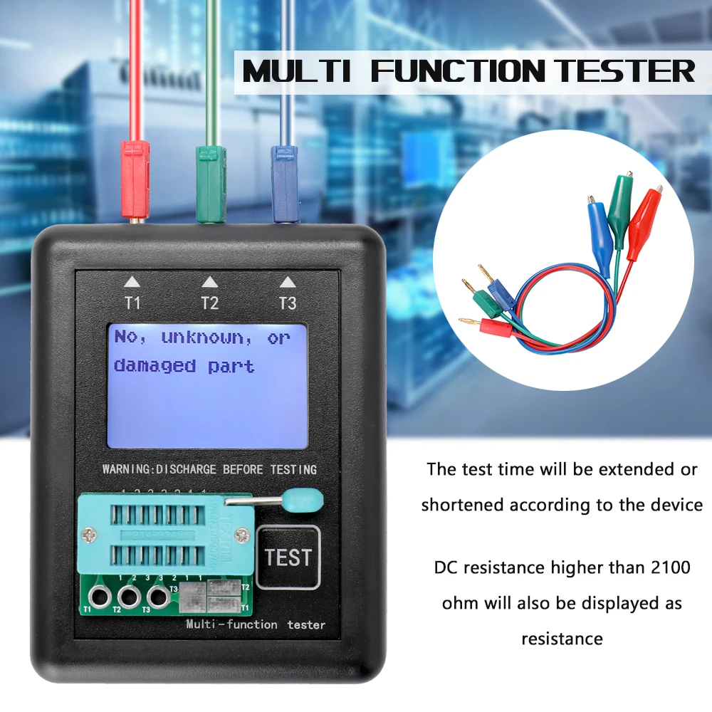 M328 Transistor Tester ESR Meter Diode Triode Capacitor Resistor Detector Multi-Function Tester with Test Board