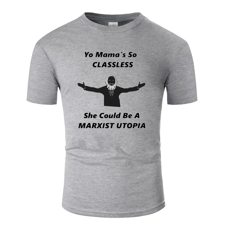 Футболка с графическим принтом «Comical yo mama's so Classic», белая, большой размер S~ 5xl, тонкая футболка для фитнеса, брендовые футболки - Цвет: Men-Gray