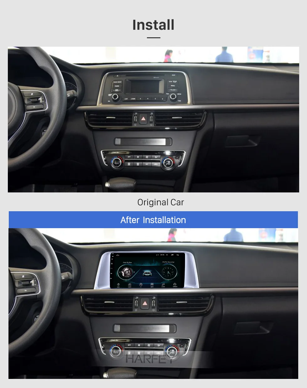 Best Harfey 9" Android 8.1 GPS Car Radio Bluetooth for Kia K5 Multimedia with USB WIFI Music support Carplay SWC 3G Backup Camera 1