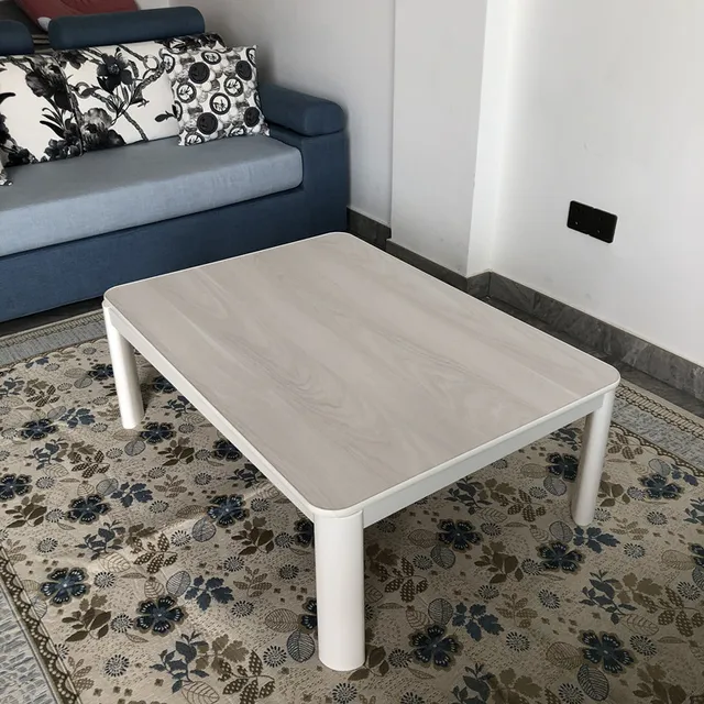 Kotatsu Japanese Table Top Reversible Natural/Gray Rectangle 105x75cm Kotatsu Foot Warmer Heated Floor Low Tea Table No Heater 5