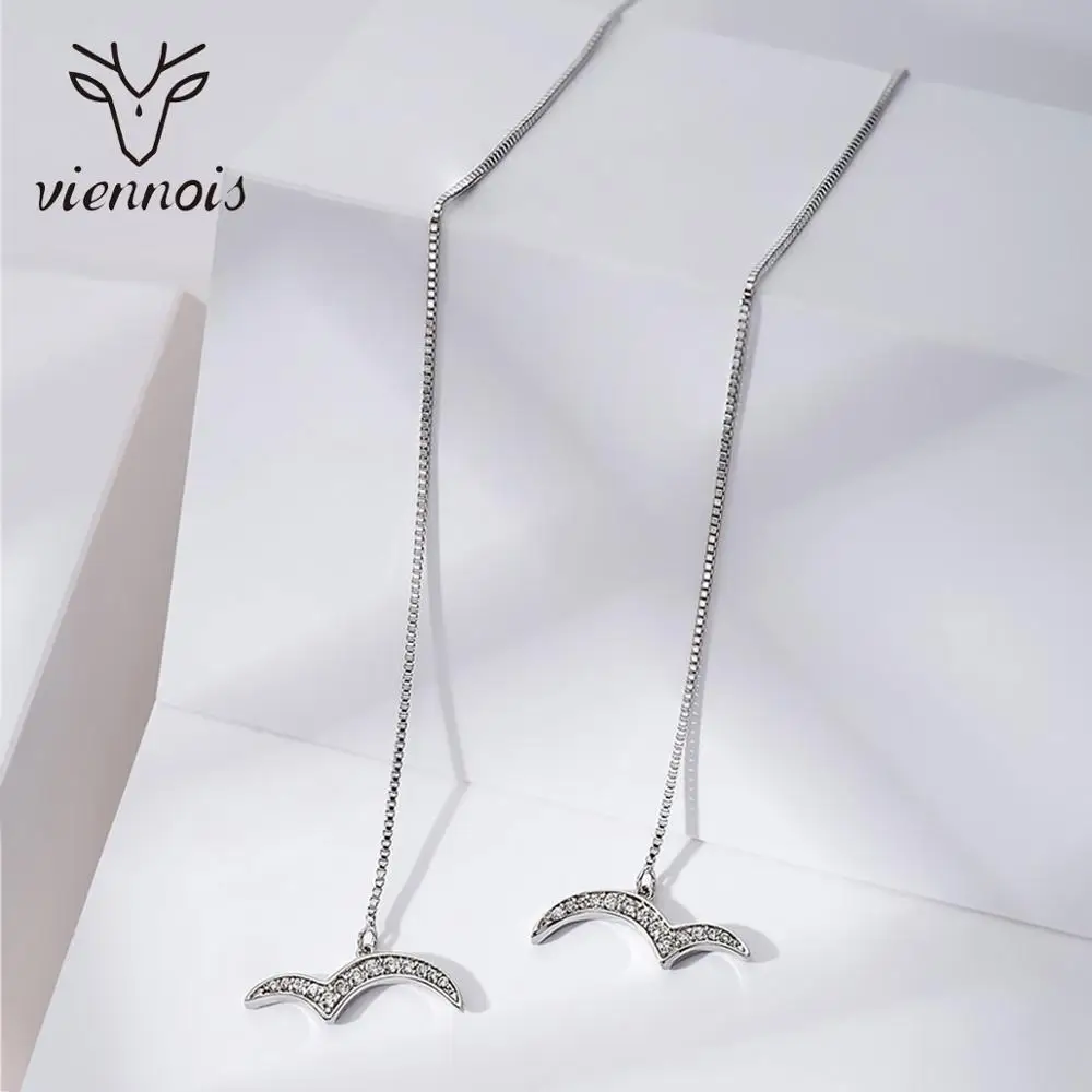Viennois Мода с длинной бахромой свисающие серьги для женщин в Корейском стиле Стиль
