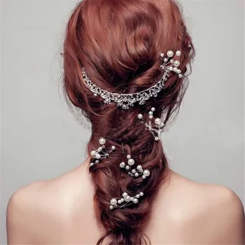 

1pcs Crystal Hair Clips Hairpin Wedding Bride Pearl Hair Pins Bridesmaid Jewelry Hair Accessories