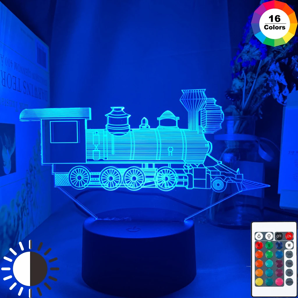 

Locomotive Led Night Light for Kids Bedroom Decoration Unique Birthday Gift for Children Study Room Desk Lamp Railway Engine