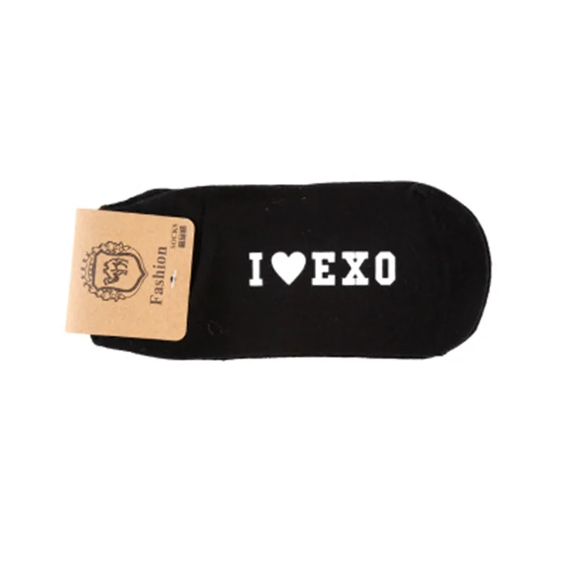 EXO с именами членов группы печати XIUMIN SUHO LAY BAEKHYUN CHEN CHANYEOL D.O. Носки-лодочки короткие носки LJJ197 - Цвет: EXO