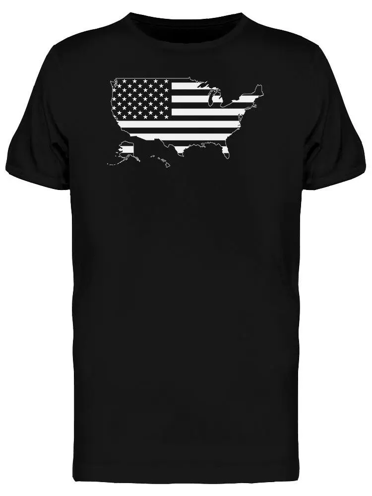 

American Map Shape Usa Flag Men's t shirt harajuku Cotton tshirt