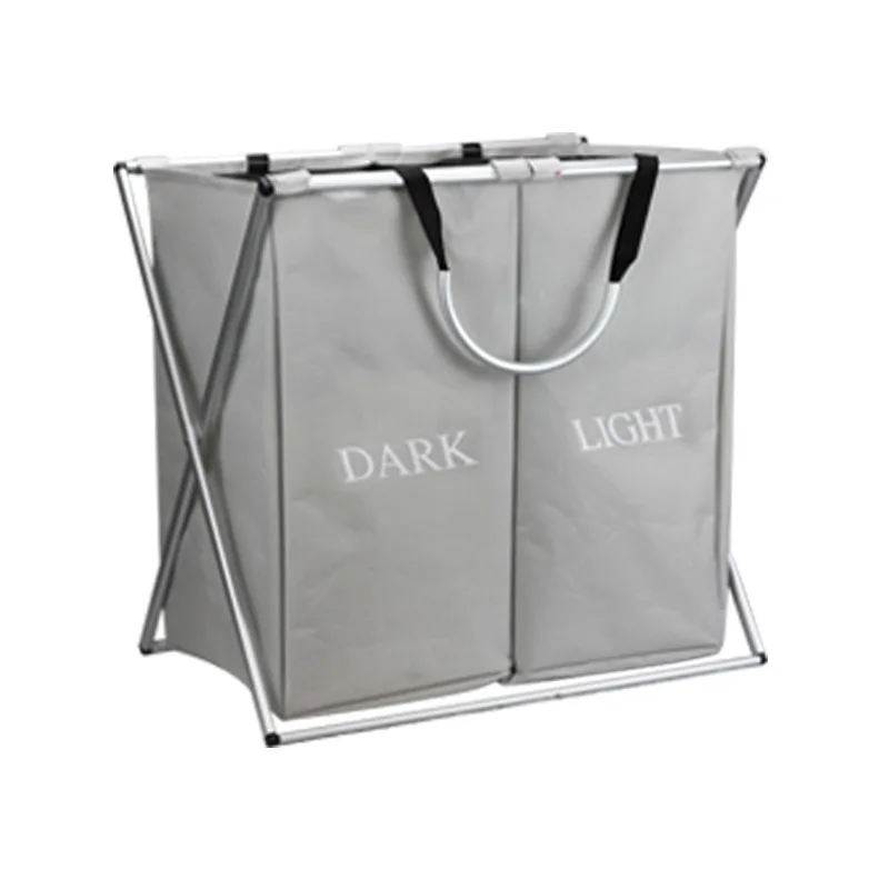 

Aluminum Tube Two Lattice Laundry Basket Oxford Cloth zang yi tong Amazon Storage Supplies Laundry Basket