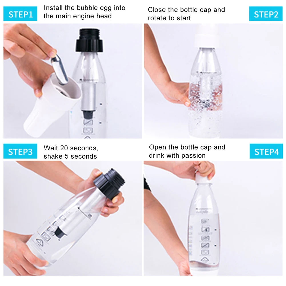 Portable Manual Bubble Water Sodas Machine Mini Carbonated Soft Drink Travel Juice Soda Sparkling Water Maker Spritzers