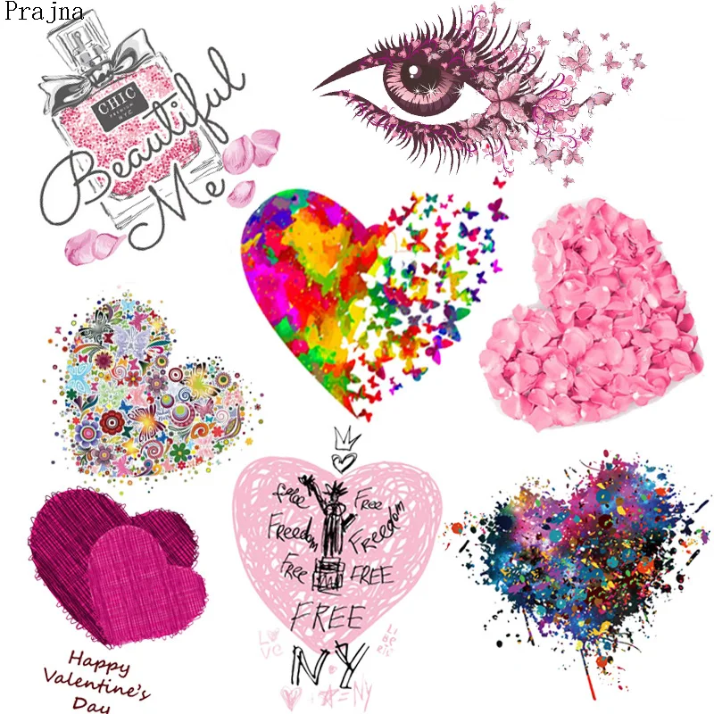 Prajna Love Heart Patch нашивка в полоску утюжок для переноса одежды термопереноса