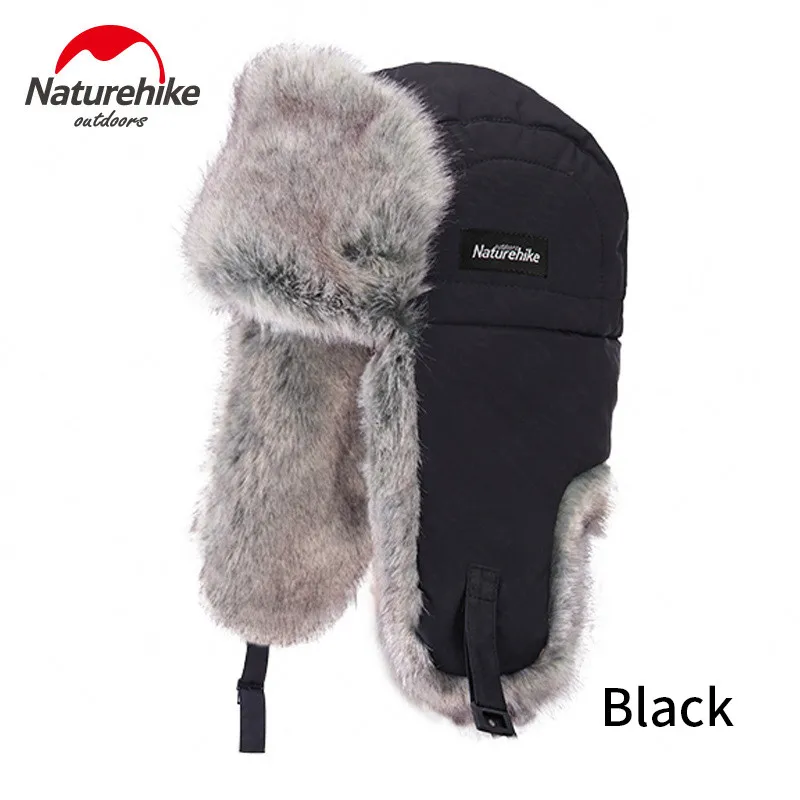 Black Naturehike, зимняя шапка, защитная теплая Кепка, анти-всплеск, теплая, lei feng, шапка для мужчин и женщин, Снежная, походная, Лыжная шапка - Цвет: Black