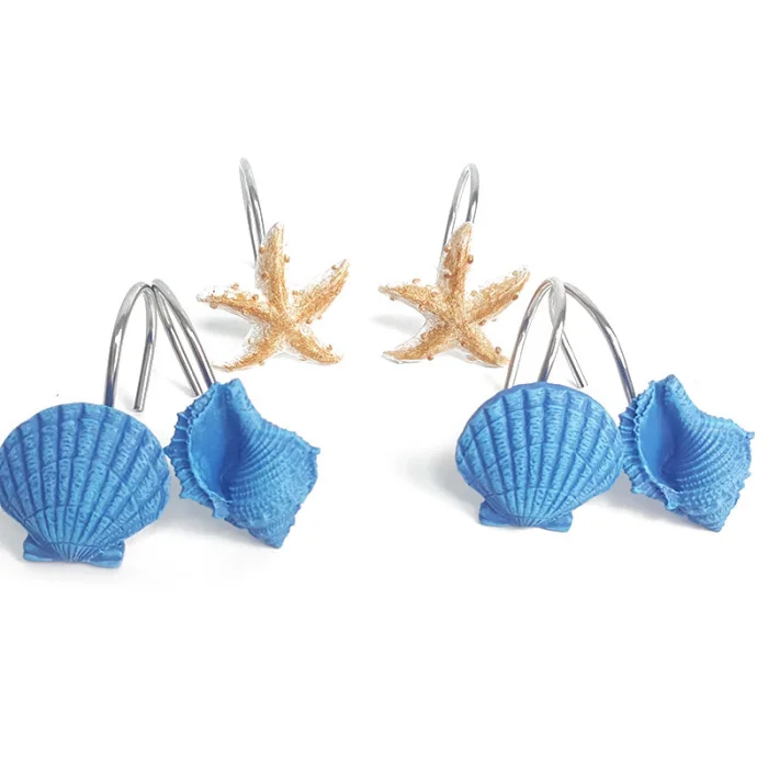 Новые 12 шт. Seashell раковины душ занавески крючки для домашнего декора ванной комнаты