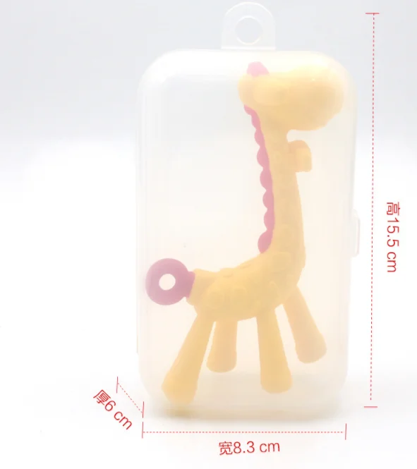 Baby Silicone Training Toothbrush BPA Free Fawn Shape Safe Toddle Teether Chew Toys Teething Ring Gift For Infant Baby Chewing