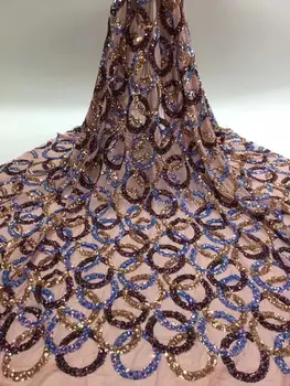 

Sequins Tulle Lace Fabric 2020 High Quality Lace Material French Embroidery Nigerian Lace mesh Fabrics African Christmas party