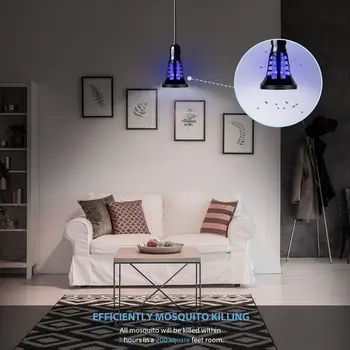 

8W Bug Zapper LED Mosquito Killing Lamp E27 Charging Anti-Mosquito Electric Trap For Outdoor Home Garden Insect Elimination Q0KF