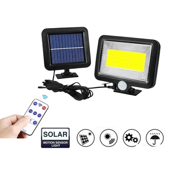 

100 LED solar Light Waterproof IP65 PIR Motion Sensor Outdoor Garden Light Motion Activated Emergency Wall with remote control s