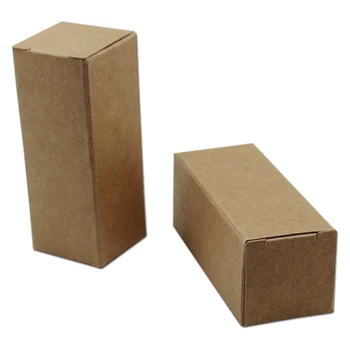 

3.2*3.2*7.7cm Small Brown Kraft Paper Essential Oil Lipstick Perfume Bottle Party Box Cosmetic Nail Polish Gift Packing Box