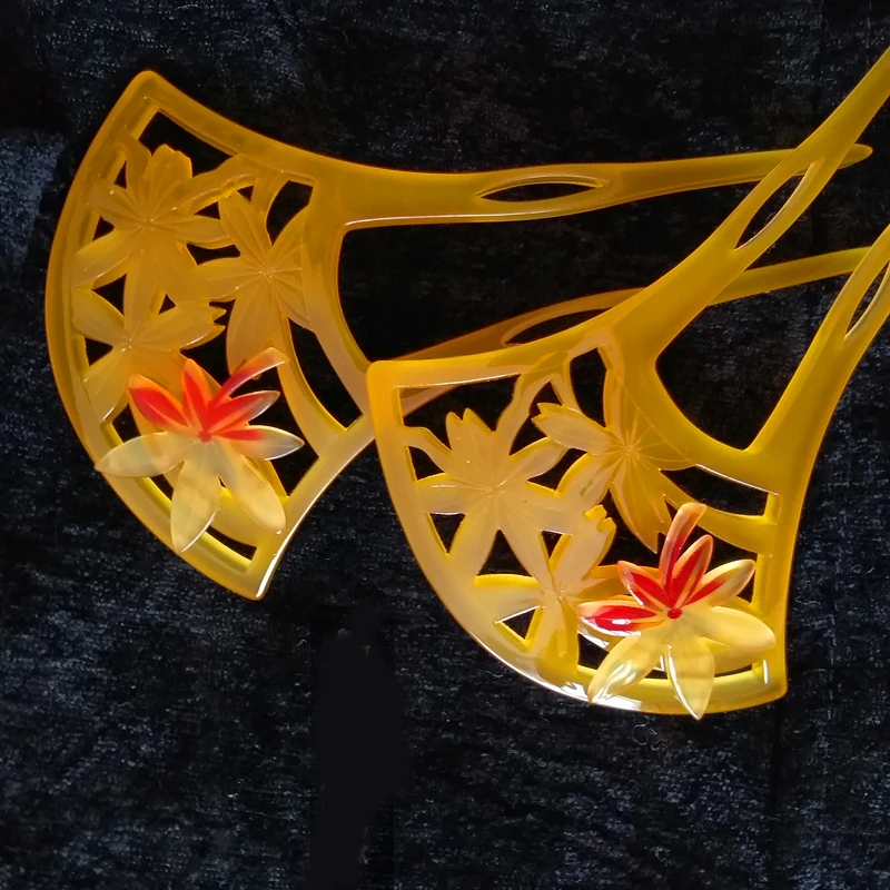 Японский стиль выдалбливают лист узор палочка для волос Шпилька Декор кимоно