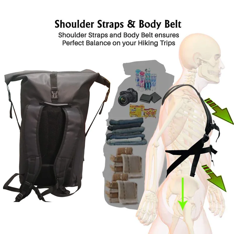 32LWaterproof Backpack Sack Roll-Top Dry Bag Lightweight for Outdoor Kayaking,Rafting,Boating,Swimming,Camping,Hiking,Watersport