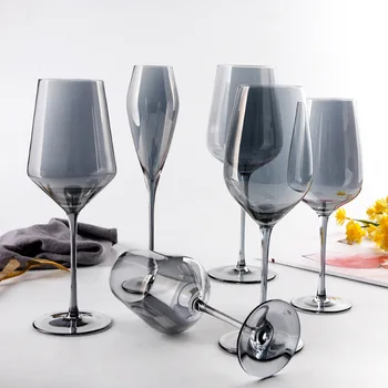 

Champagne Glasses Silver Smoke Gray Plating Drinking Wineglass Toasting Flutes Wedding Decoration