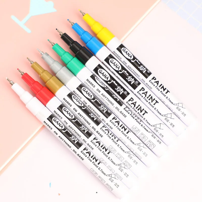 1 stücke Metallic Marker 8 Farben Für Wählen 0,7mm Extra Feine Punkt Farbe Marker ungiftig Permanent Marker stift DIY Art Marker – Detail 3