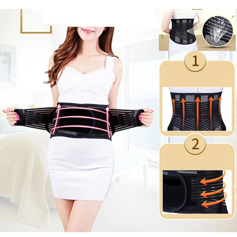 

Adjustable Tourmaline Self Heating Steel Bone Back Lumbar Waist Support Belt Brace Back Orthopedic Posture Corrector Corset Belt