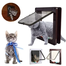 Домашнее животное кошка лоскут двери с 4 способа замок безопасности откидной Водонепроницаемый Экран окна для собачек, котиков, анти-побег Безопасность зоотоваров ворот