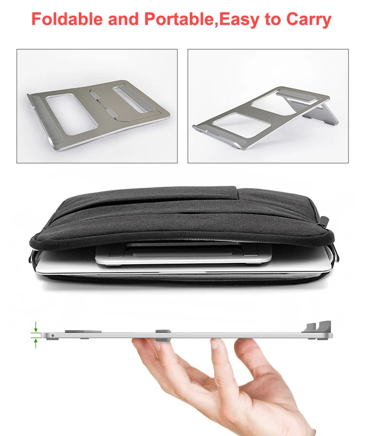 Универсальная Складная портативная подставка для ноутбука, алюминиевая охлаждающая регулируемая настольная подставка для ПК, планшета, держатель для MacBook Air Pro