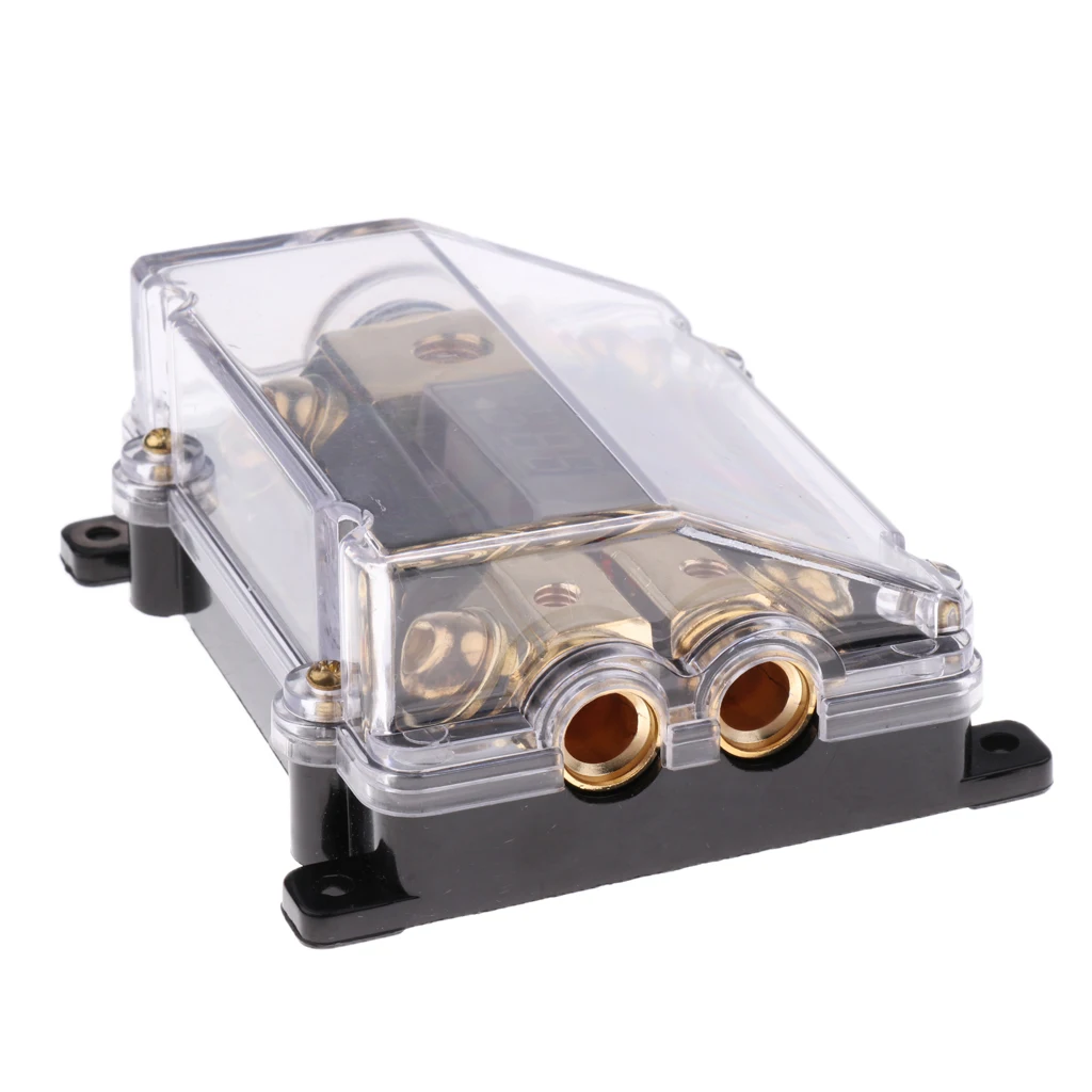 100A Audio Stereo Fuse Holder Distribution Block LED Digital Voltage Inline