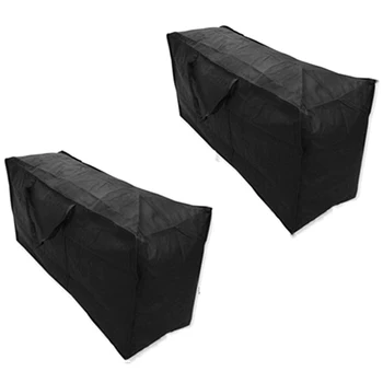 

2 Pieces of Patio Cushion Storage Bag Outdoor Furniture Cushion Storage Bag, 68X30X20 Inches (Black 2 Pieces)