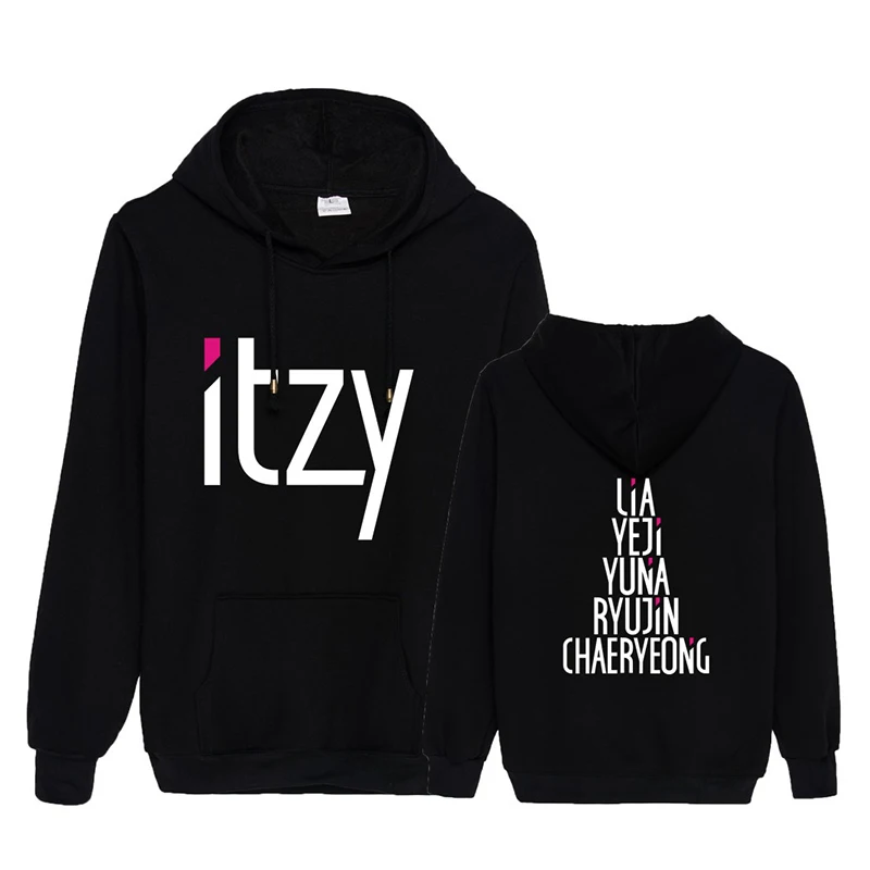 Kpop MIXNINE ITZY YUNA RYUJIN CHAERYEONG LIA YEJI толстовка с капюшоном топы с длинными рукавами Пуловеры Толстовки PT1054