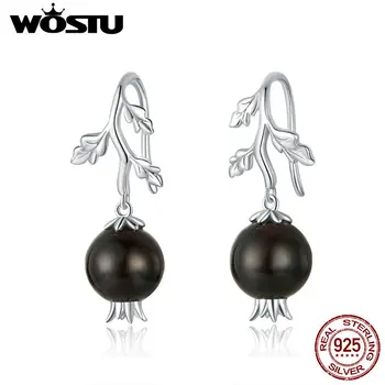 

WOSTU Silver Earrings 925 Sterling Silver Blossom Primrose Flower Women Drop Earrings for Women Fashion Pearl Jewelry CTE395