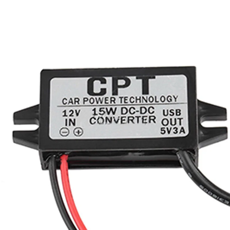 1 xпонижающий DC 12V до 5V 3A 15W DC мини/микро/двойной USB адаптер питания конвертер